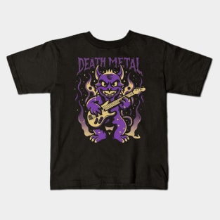 death metal Satanic Baphomet cat Kids T-Shirt